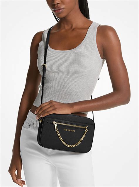 michael kors emmy saffiano crossbody|Michael Kors jet set item.